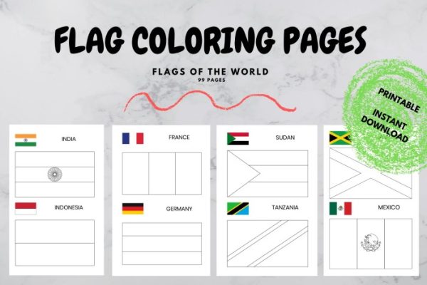 Coloring book flags of the world